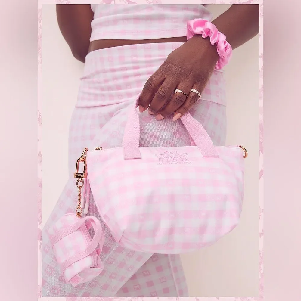 NWT! PINK X LOVESHACKFANCY *MINI* DUFFLE KEYCHAIN CHARM